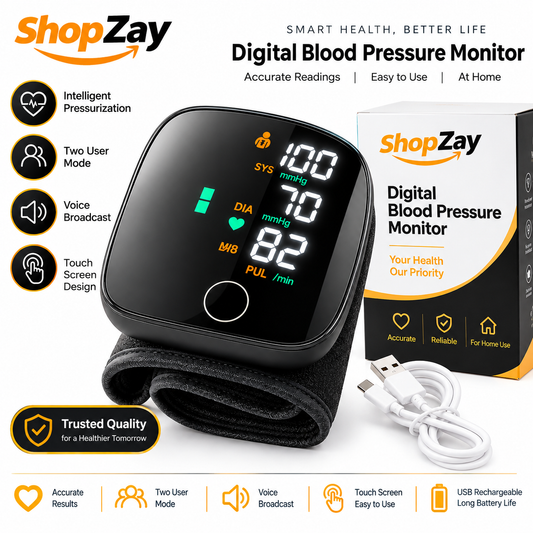 Digital Blood Pressure Monitor Automatic Electric BP Machine Accurate Upper Arm BP & Pulse Monitor