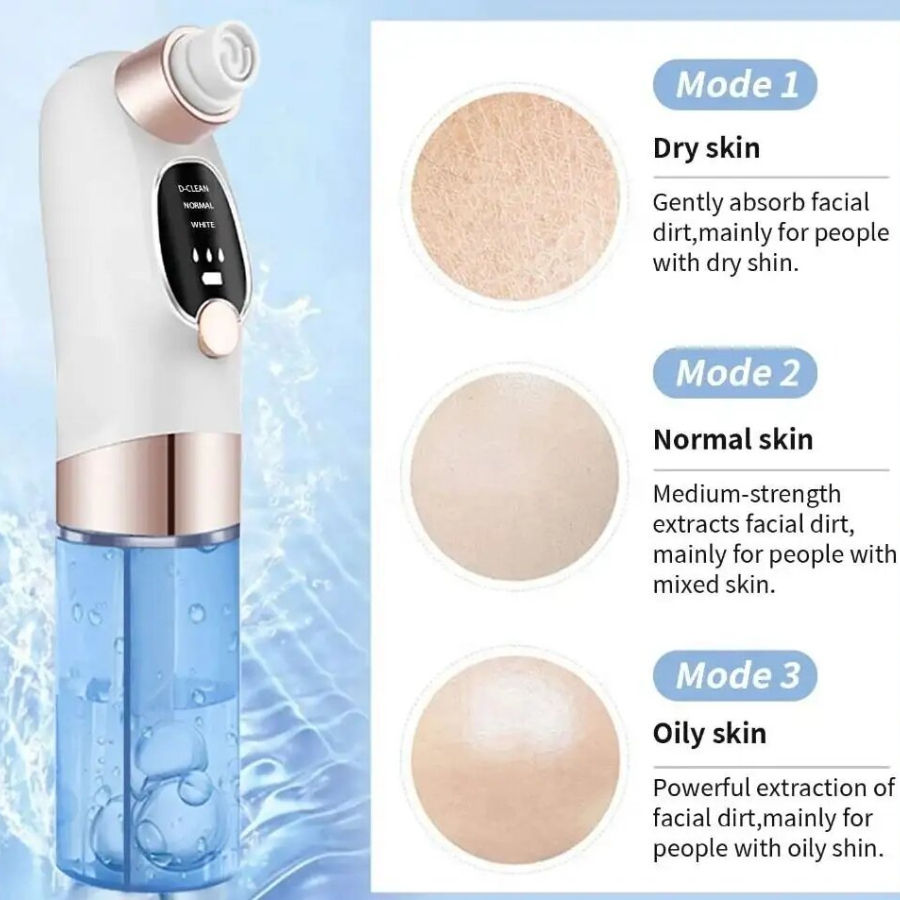 Electric Pore Cleaner & Blackhead Remover | Facial Pore Vacuum with 6 Heads