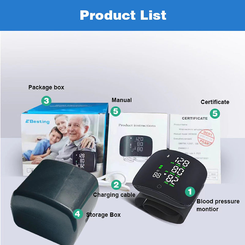Digital Blood Pressure Monitor Automatic Electric BP Machine Accurate Upper Arm BP & Pulse Monitor