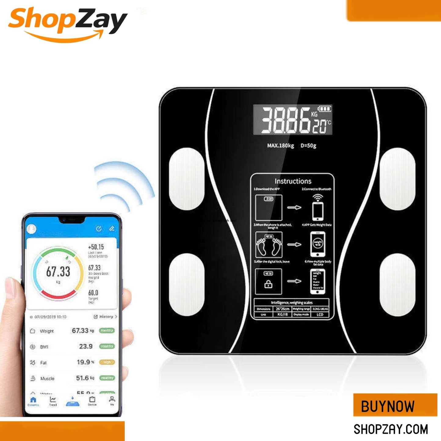 Smart Digital Body Weight Scale with LCD Display