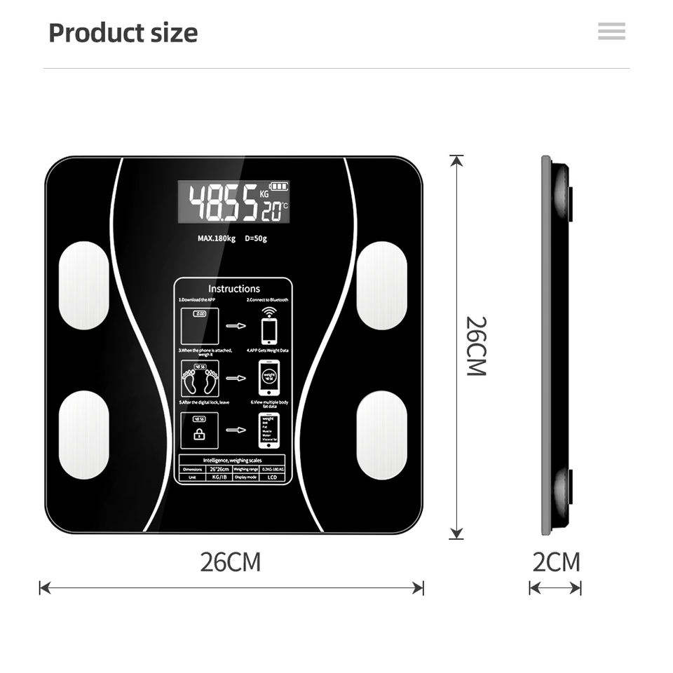 Smart Digital Body Weight Scale with LCD Display